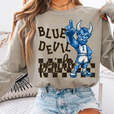 Blue Devil Pride Grunge DTF Transfer