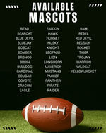 Football Mascot (multiple options) DTF Transfer