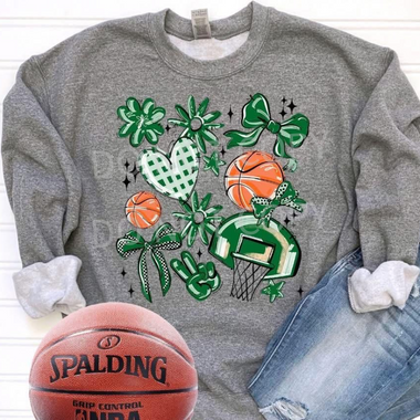 Basketball Collage Green DTF Transfer (S&G)