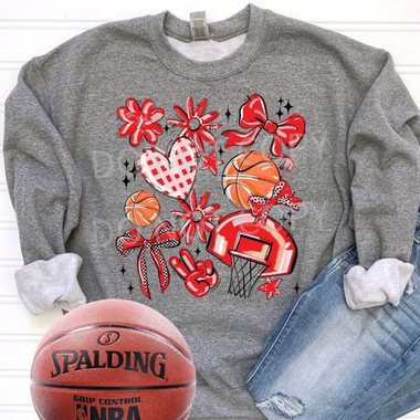 Basketball Collage Red DTF Transfer (S&G)