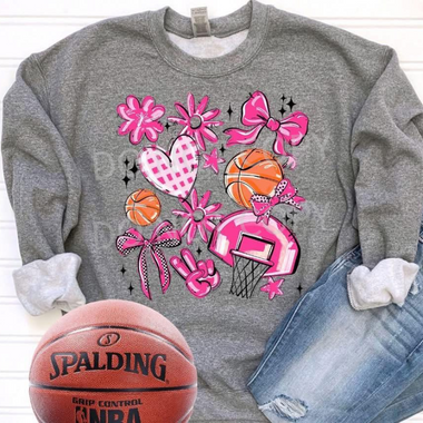 Basketball Collage Pink DTF Transfer (S&G)