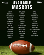 Football Mascot (multiple options) DTF Transfer