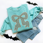 Green Faux Quilted Bow DTF Transfer (SDD)