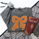 Orange Faux Quilted Ghost Pattern Bow DTF Transfer (SDD)
