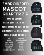 CUSTOM Mascot Wholesale Embroidered Quarter Zip Sweatshirt