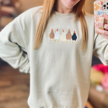 Chickens Wholesale Embroidered Sweatshirt