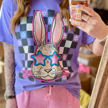Checkered Bunny Easter Wholesale Tee