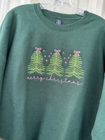 Merry Christmas Bow Trees Wholesale Embroidered Sweatshirt