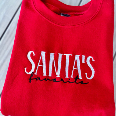 Santa's Favorite Wholesale Embroidered Sweatshirt