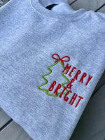 Merry & Bright Pocket Wholesale Embroidered Sweatshirt