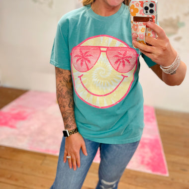 Smiley Palm Tree Glasses Wholesale Tee