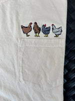 Chicken Embroidered Pocket Wholesale Tee