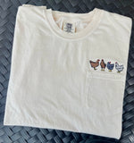 Chicken Embroidered Pocket Wholesale Tee