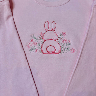 Bunny Floral Wholesale Embroidered Sweatshirt