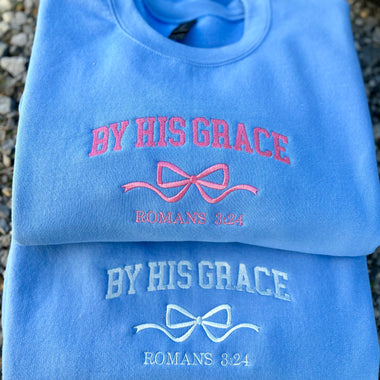 By His Grace Bows Coquette Wholesale Embroidered Sweatshirt