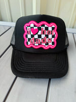 I love Hat Dads Glitter Embroidered Patch Trucker Hat