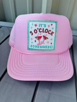 5 O'Clock Somewhere Glitter Embroidered Patch Trucker Hat