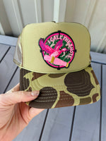 I Call the Shots Duck Camo Glitter Embroidered Patch Trucker Hat