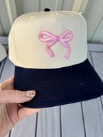 Bow Embroidered Patch Classic Fit Navy Bill Hat