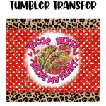 Tacos Tumbler Seamless  Sublimation Transfer