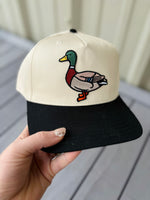 Duck Embroidered Patch Classic Fit Black Bill Hat