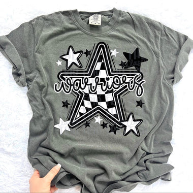 Warriors Checkered Star Mascot DTF Transfer (CT)