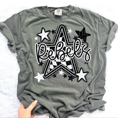 Rebels Checkered Star Mascot DTF Transfer (CT)