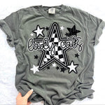 Lady Cats Checkered Star Mascot DTF Transfer (CT)