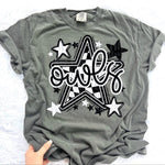 Owls Checkered Star Mascot DTF Transfer (CT)