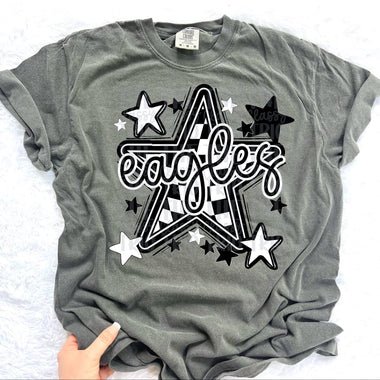 Eagles Checkered Star Mascot DTF Transfer (CT)