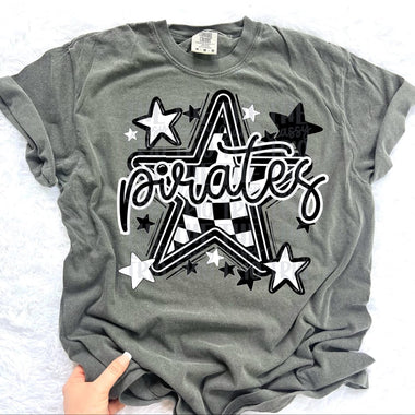Pirates Checkered Star Mascot DTF Transfer (CT)