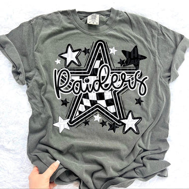Raiders Checkered Star Mascot DTF Transfer (CT)