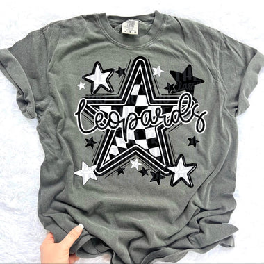 Leopards Checkered Star Mascot DTF Transfer (CT)