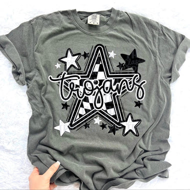Trojans Checkered Star Mascot DTF Transfer (CT)