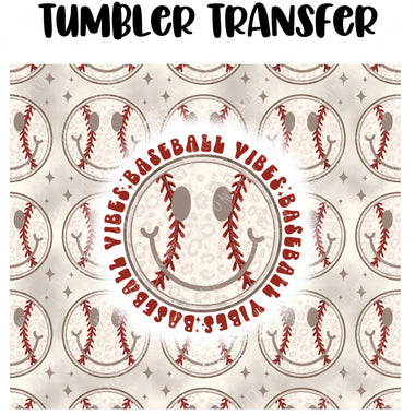 Baseball Vibes Tumbler Seamless  Sublimation Transfer