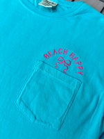 Beach Happy Bow Embroidered Pocket Wholesale Tee