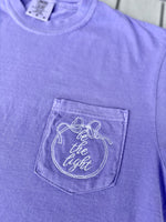 Be the Light Bow Embroidered Pocket Wholesale Tee