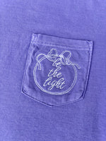 Be the Light Bow Embroidered Pocket Wholesale Tee
