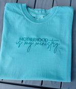 Motherhood is a Ministry Embroidered Wholesale Tee