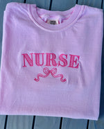 Nurse Bow Embroidered Wholesale Tee