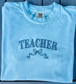 Teacher Bow Embroidered Wholesale Tee