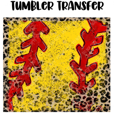 Softball leopard Tumbler Seamless  Sublimation Transfer