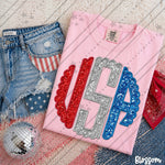 Glitter USA Monogram DTF Transfer (C&Co)