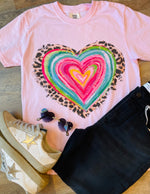 Watercolor Leopard Heart Wholesale Tee