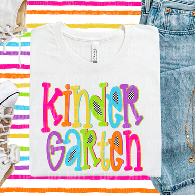 Kindergarten Colorful Checkered DTF Transfer (SBBB)