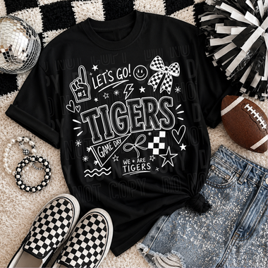 Let's Go Tigers Mascot DTF Transfer (SBB)