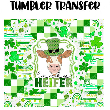 Lucky Heifer Skinny Tumbler Seamless Sublimation Transfer