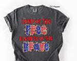Land of the Free Because of the Brave DTF Transfer