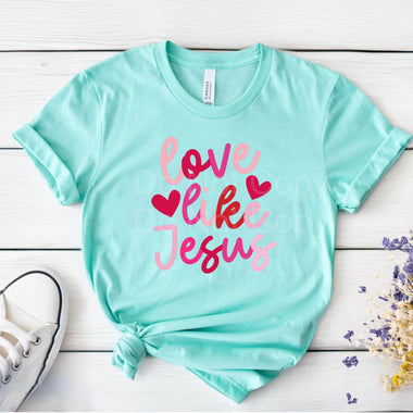 Love Like Jesus (Pink/Red) DTF Transfer