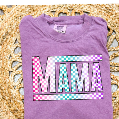 Mama colorful checkered DTF Transfer